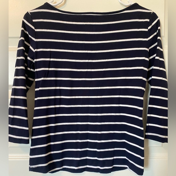 Talbots Striped Navy and White Nautical Top ❤️ - Picture 2 of 3